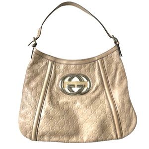 Gucci Britt Guccissima Monogram Embossed Leather Hobo Bag